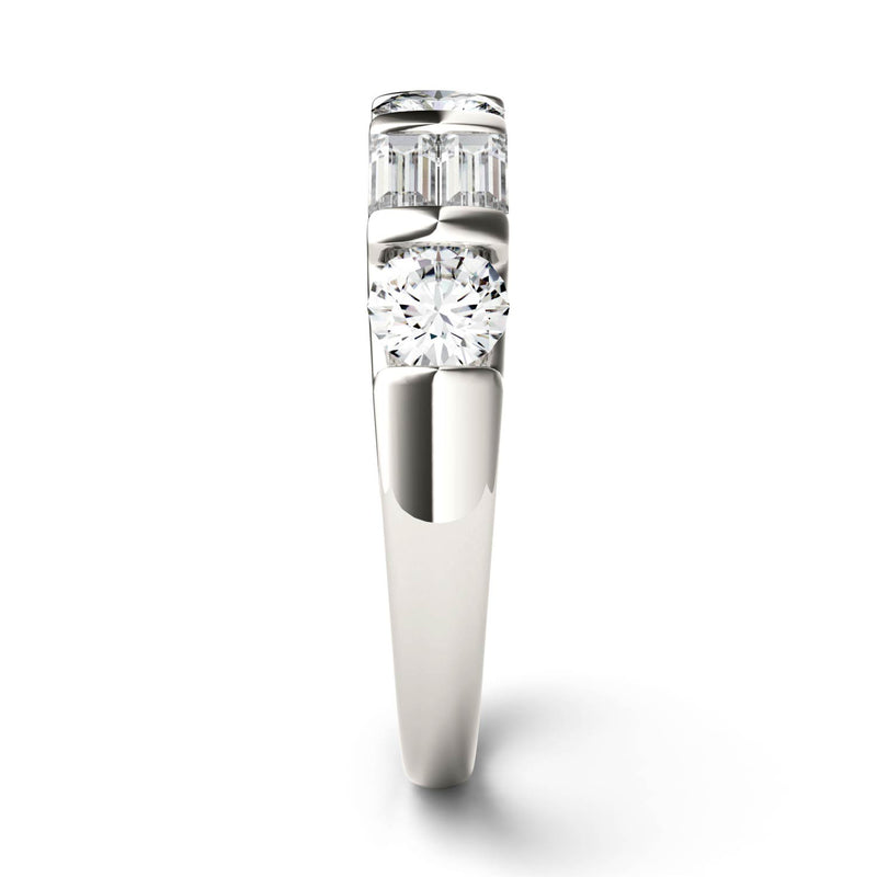 1.15 CTW DEW Straight Baguette Moissanite Stackable Ring in 14K White Gold