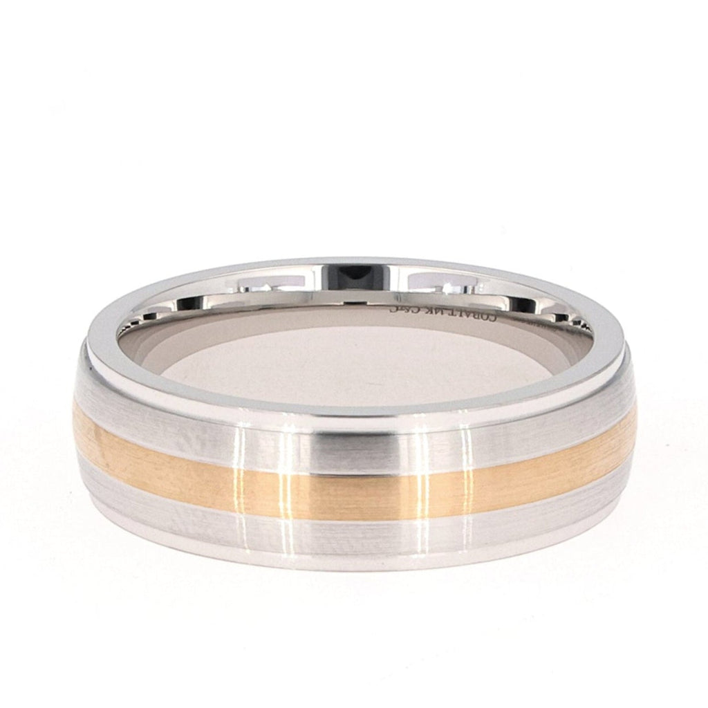 Wedding Band Two Tone Cobalt