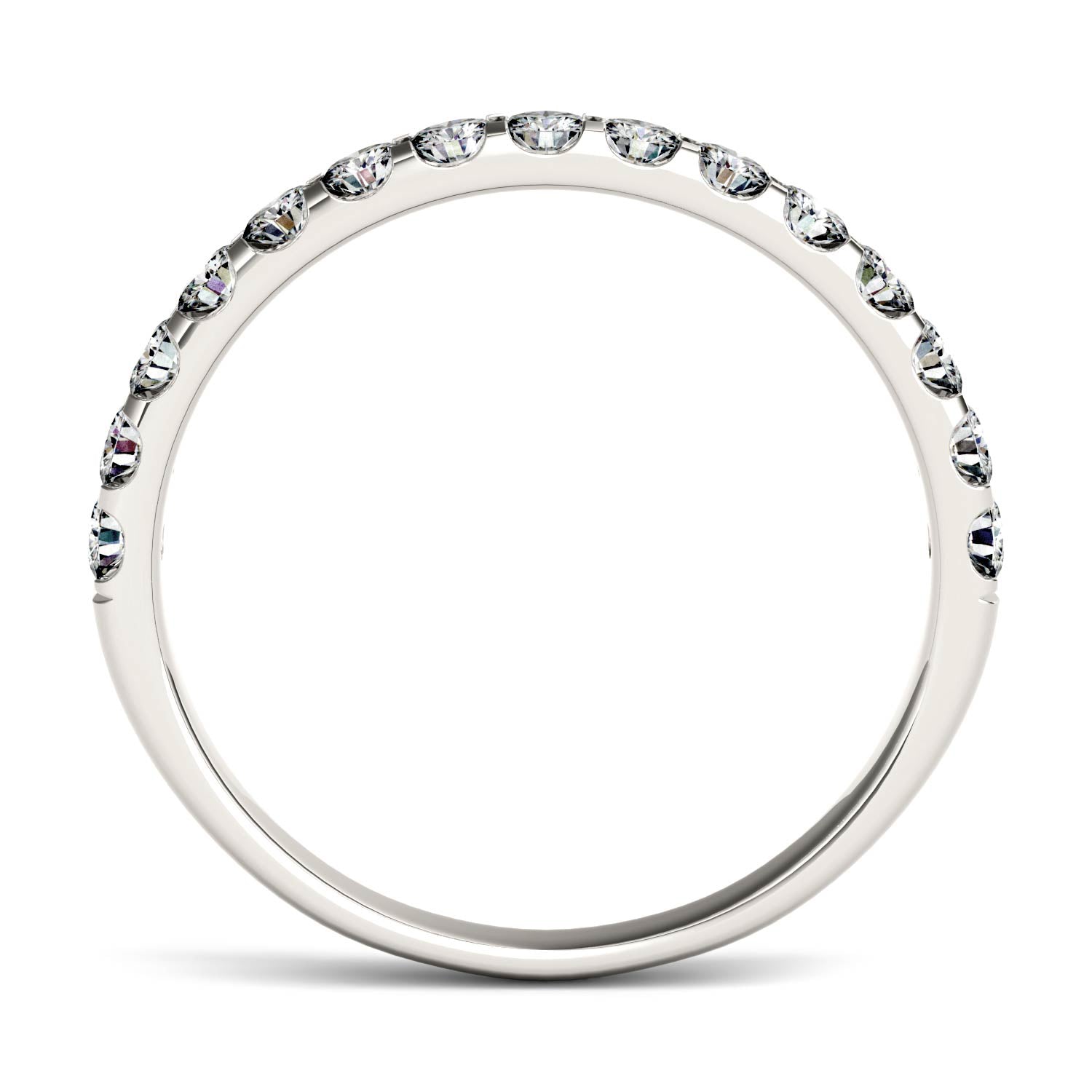 0.45 CTW DEW Round Moissanite Anniversary Band in 14K White Gold