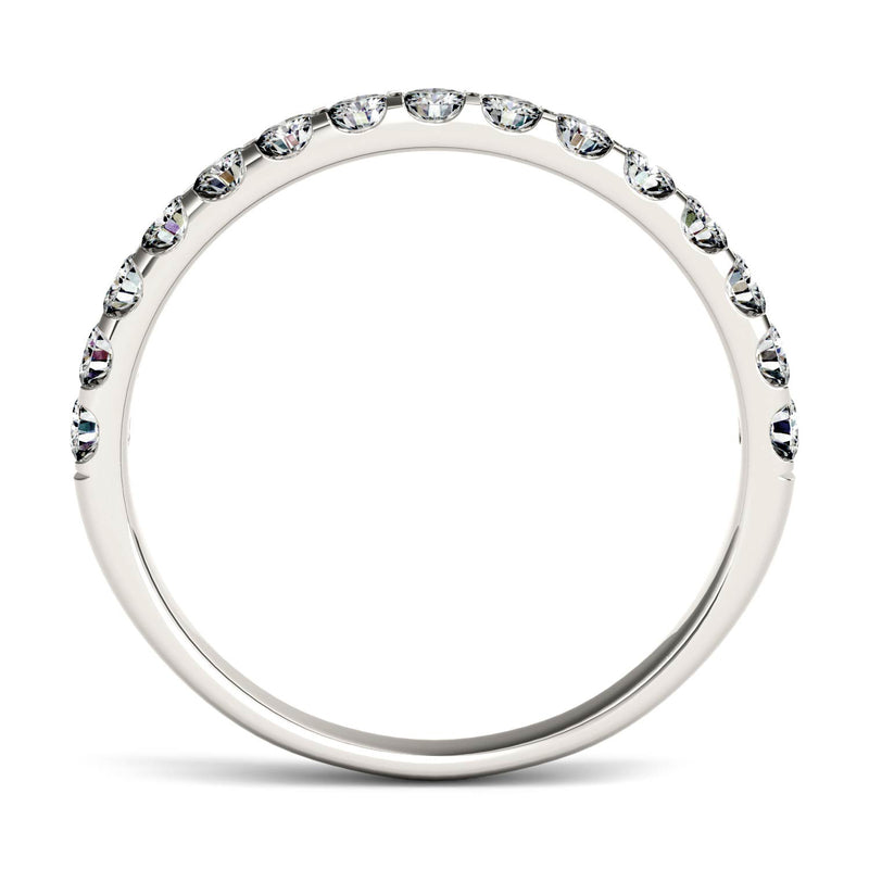 0.45 CTW DEW Round Moissanite Anniversary Band in 14K White Gold