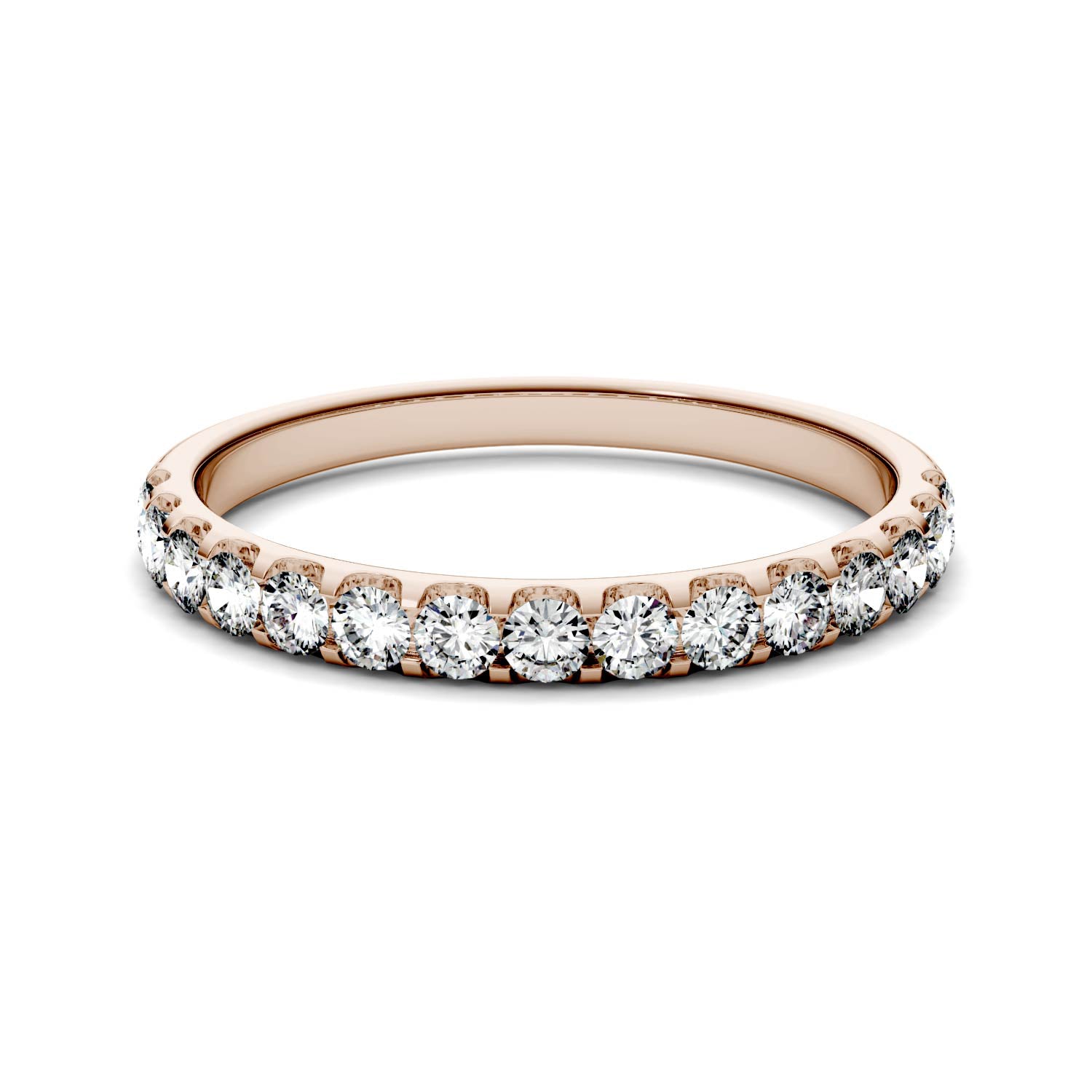 0.45 CTW DEW Round Moissanite Anniversary Band in 14K Rose Gold