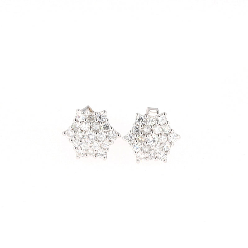 0.65 CTW DEW Round Moissanite Pave Earring in 14K White Gold
