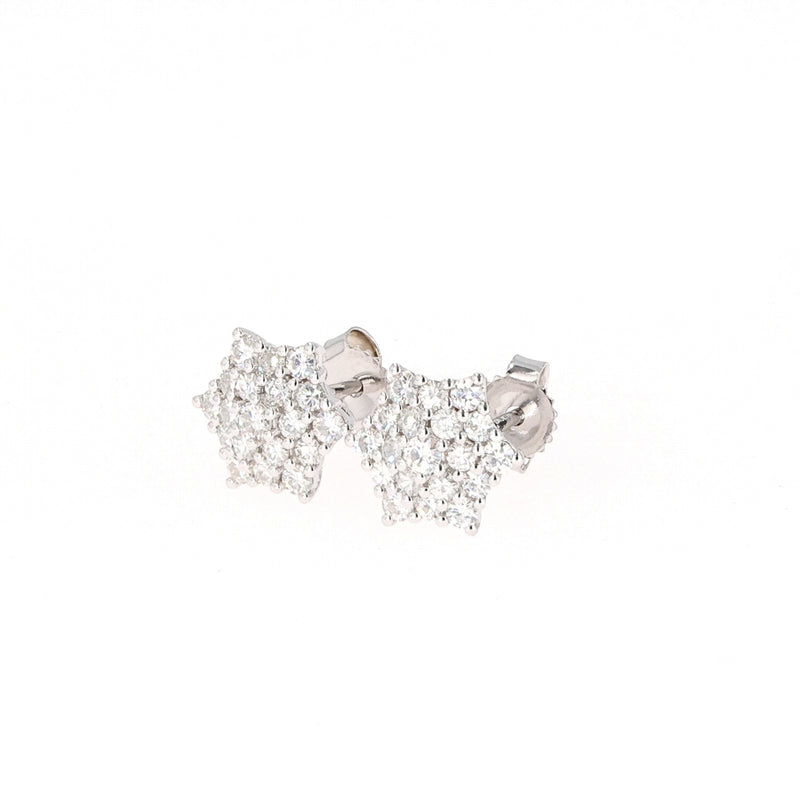 0.65 CTW DEW Round Moissanite Pave Earring in 14K White Gold