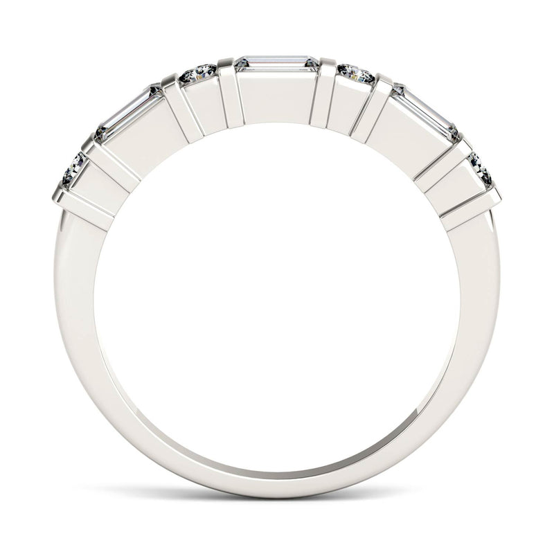 0.47 CTW DEW Straight Baguette Moissanite Stackable Ring in 14K White Gold