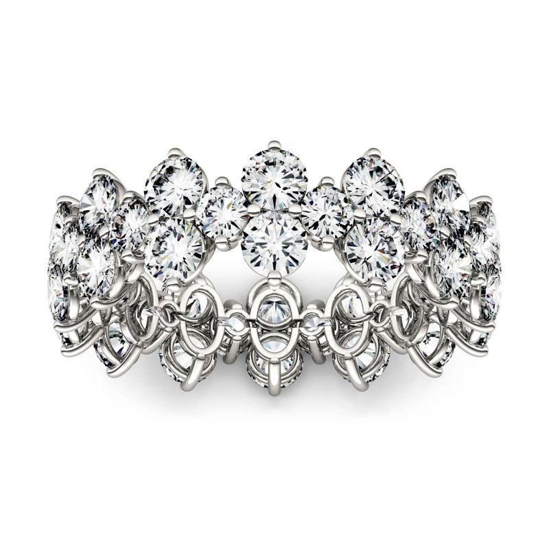 3.64 CTW DEW Round Moissanite Fashion Ring in 14K White Gold