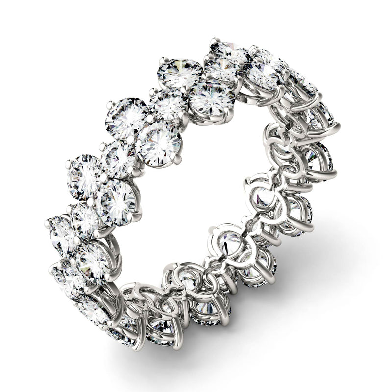 3.64 CTW DEW Round Moissanite Fashion Ring in 14K White Gold
