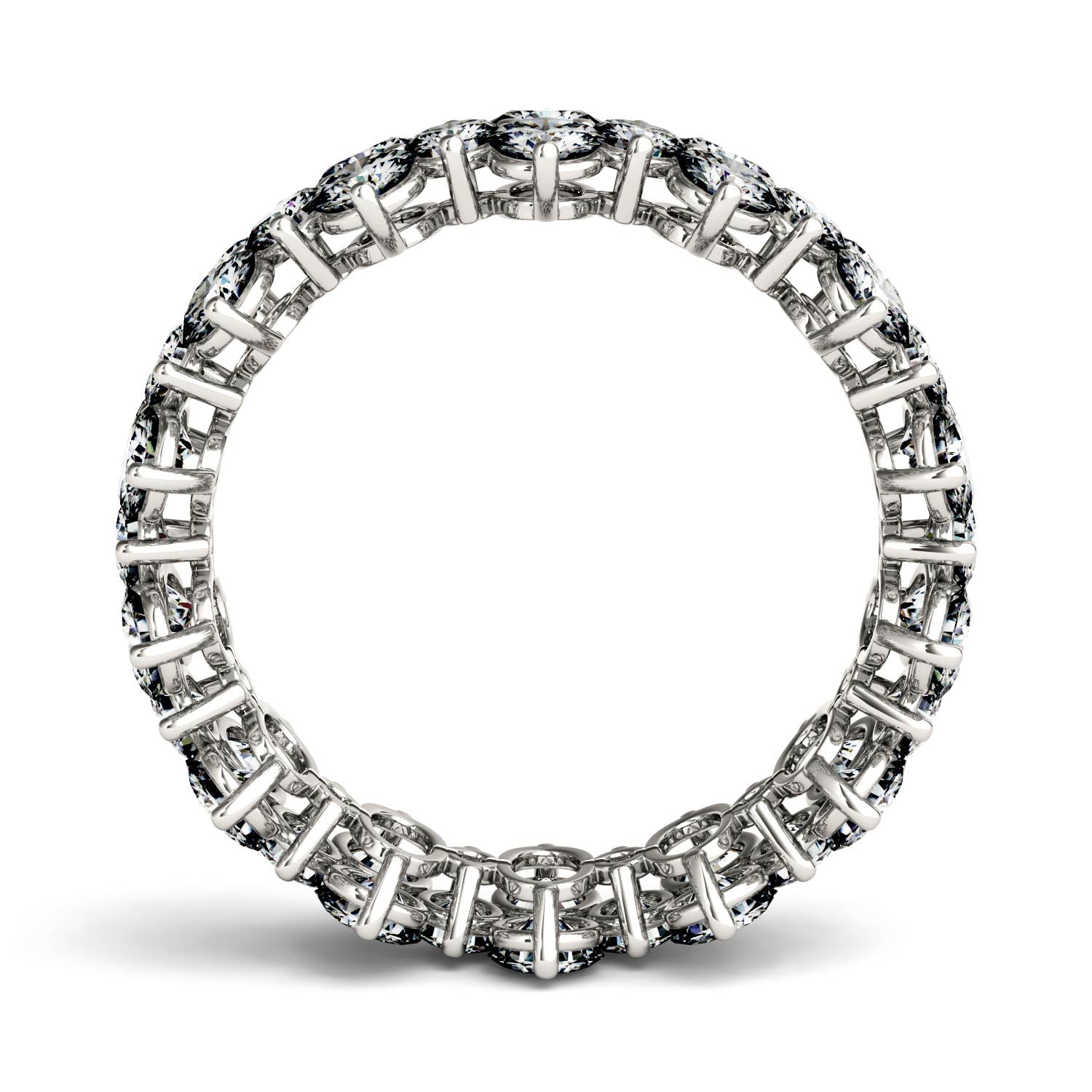 3.64 CTW DEW Round Moissanite Fashion Ring in 14K White Gold