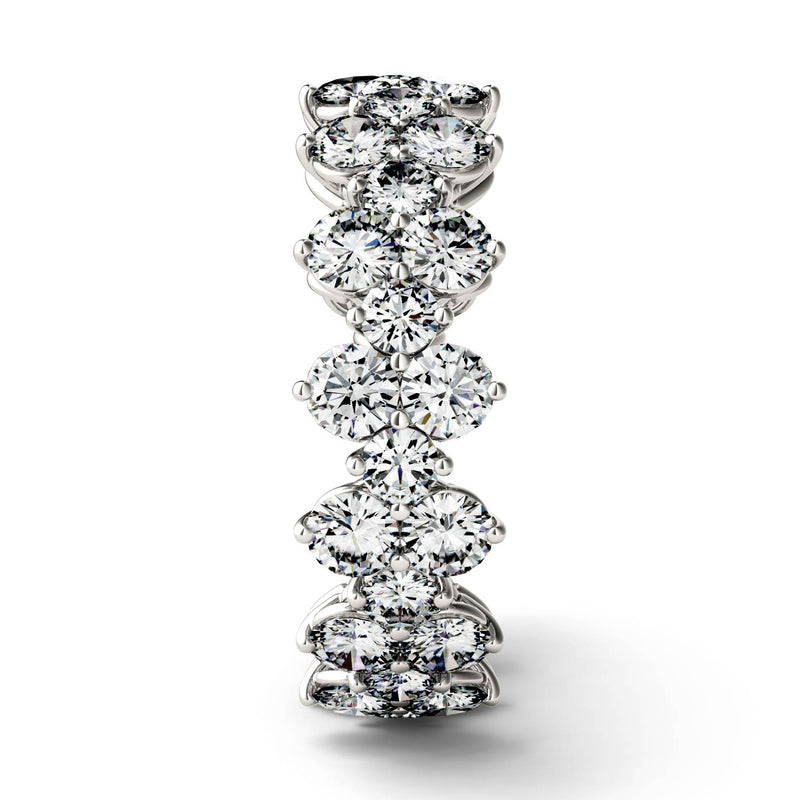 3.64 CTW DEW Round Moissanite Fashion Ring in 14K White Gold