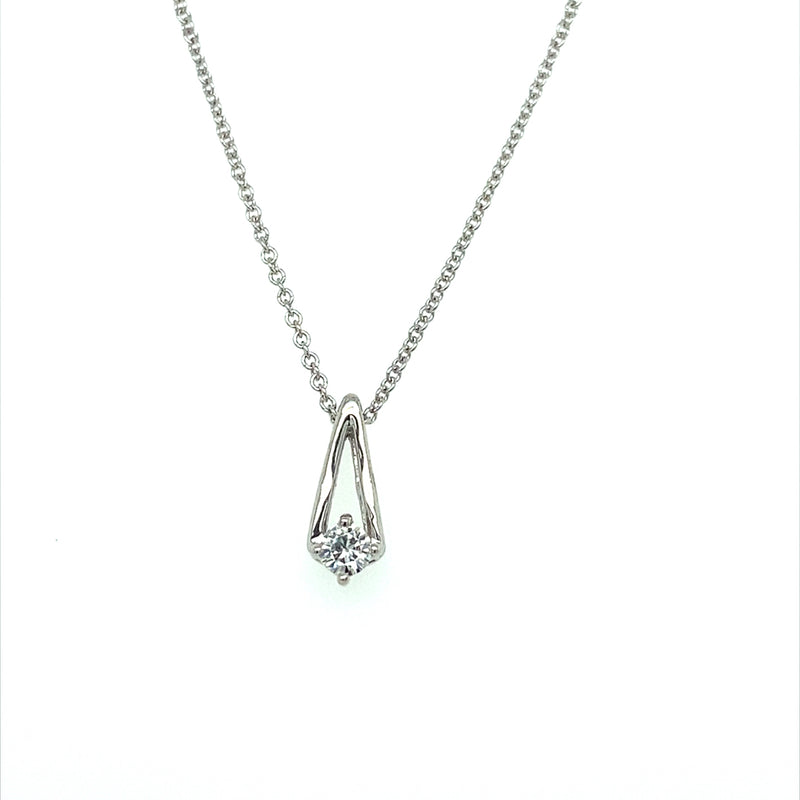 0.13 CTW DEW Round Moissanite Fashion Pendant in Sterling Silver