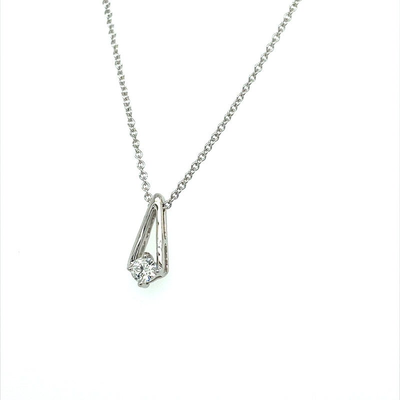 0.13 CTW DEW Round Moissanite Fashion Pendant in Sterling Silver
