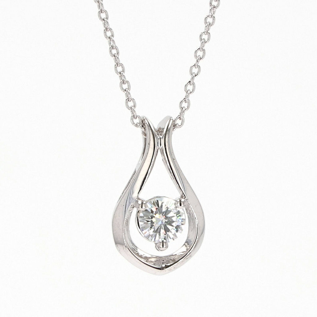 0.33 CTW DEW Round Drop Pendant Sterling