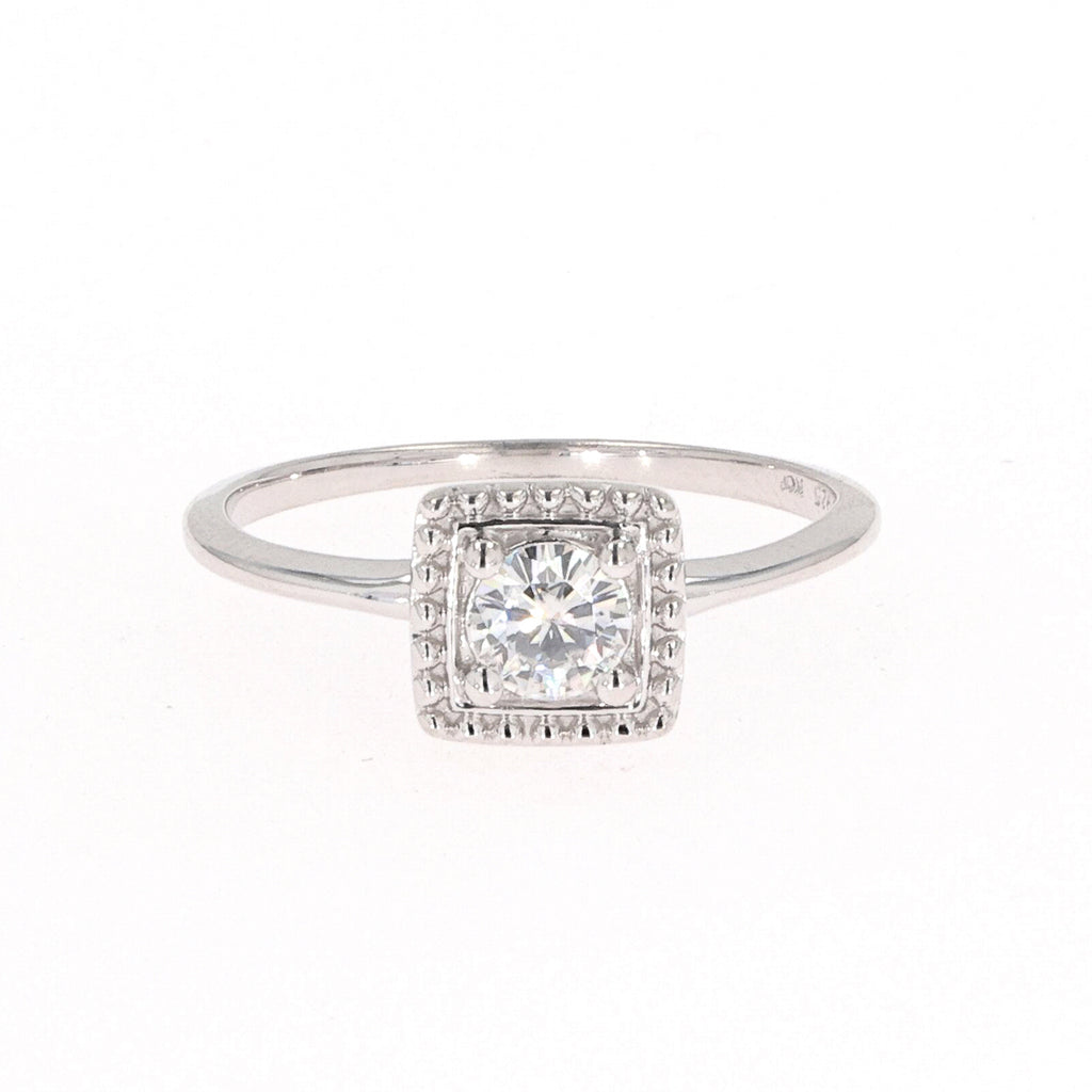 0.33 CTW DEW Round Milgrain Geometric Fashion Ring Sterling