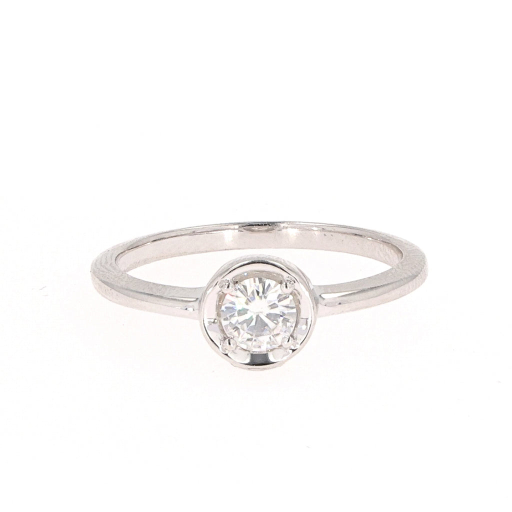 0.33 CTW DEW Round Bezel Ring Sterling