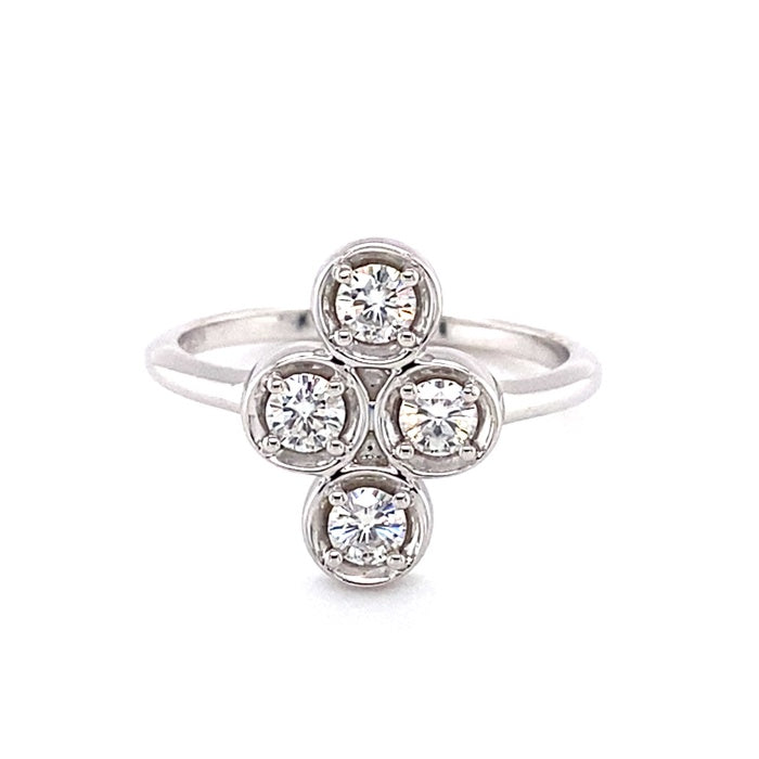 0.52 CTW DEW Round  Moissanite Stackable Band in Sterling Silver
