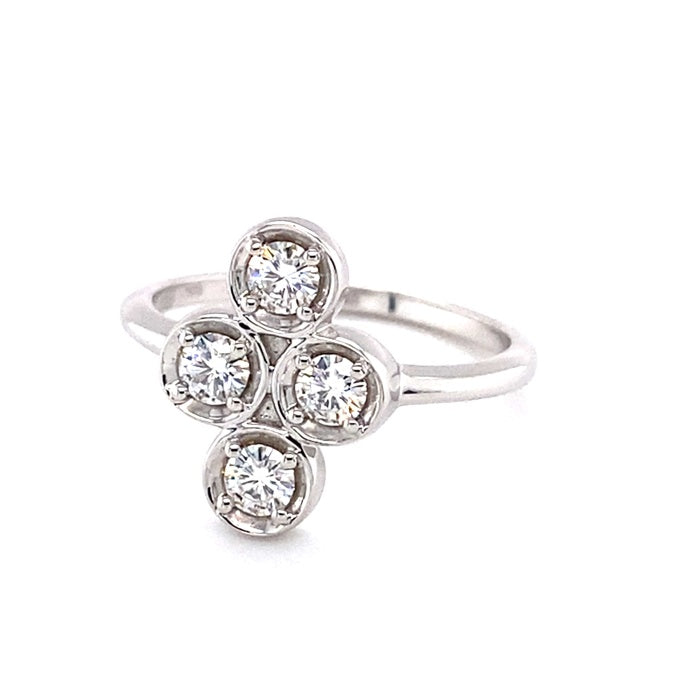 0.52 CTW DEW Round  Moissanite Stackable Band in Sterling Silver