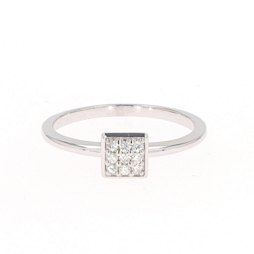 0.11 CTW DEW Bezel Stacker Ring Sterling