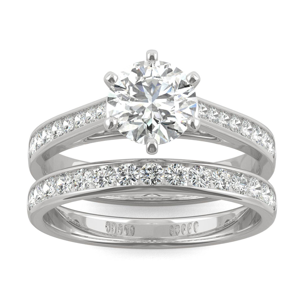 1.64 CTW DEW Round Bridal Set 14K White Gold