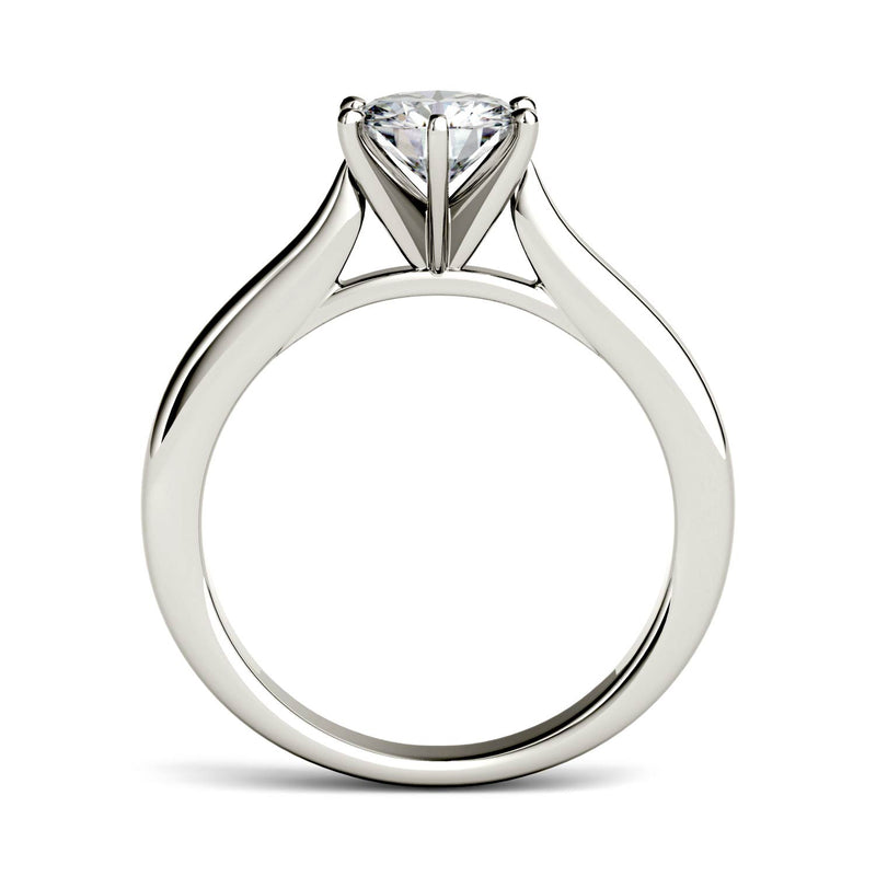 1.00 CTW DEW Round Moissanite Engagement Ring in 14K White Gold