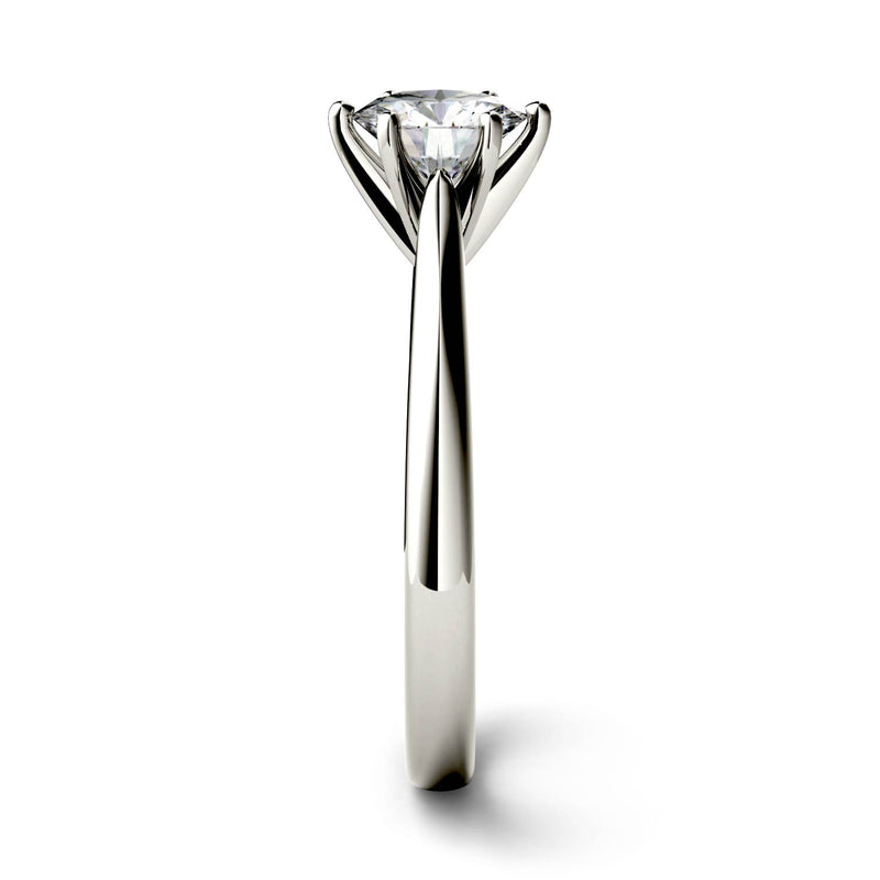 1.00 CTW DEW Round Moissanite Engagement Ring in 14K White Gold
