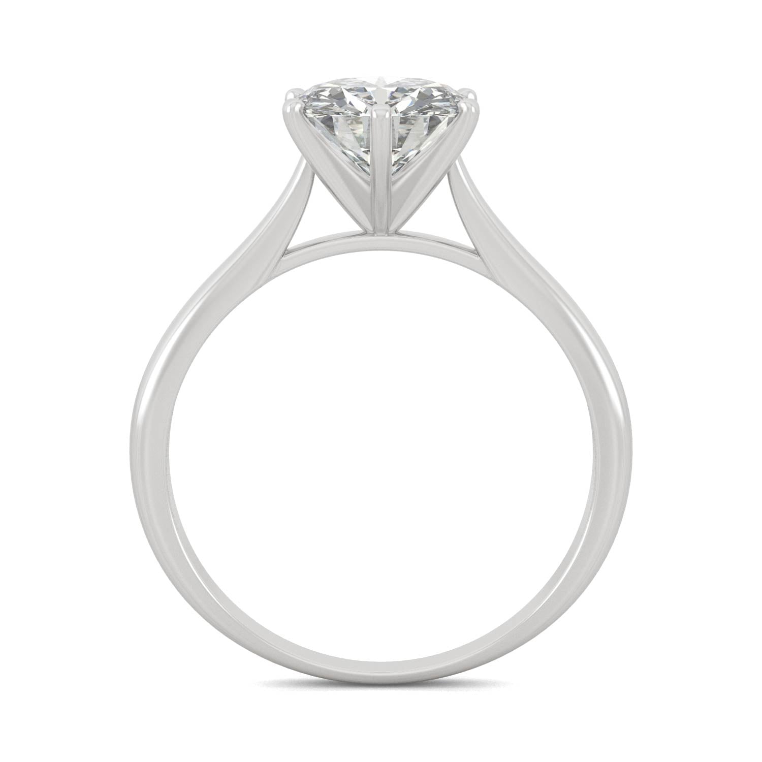 1.50 CTW DEW Round Moissanite Solitaire Ring in 14K White Gold