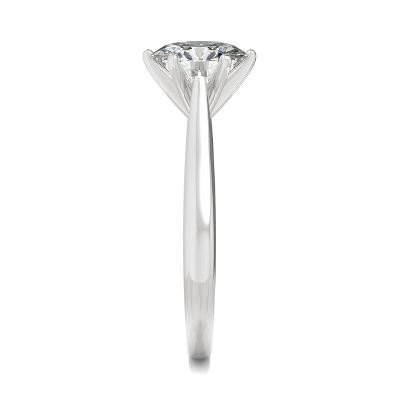 1.50 CTW DEW Round Moissanite Solitaire Ring in 14K White Gold