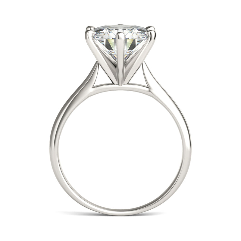 3.10 CTW DEW Round Moissanite Solitaire Ring in 14K White Gold