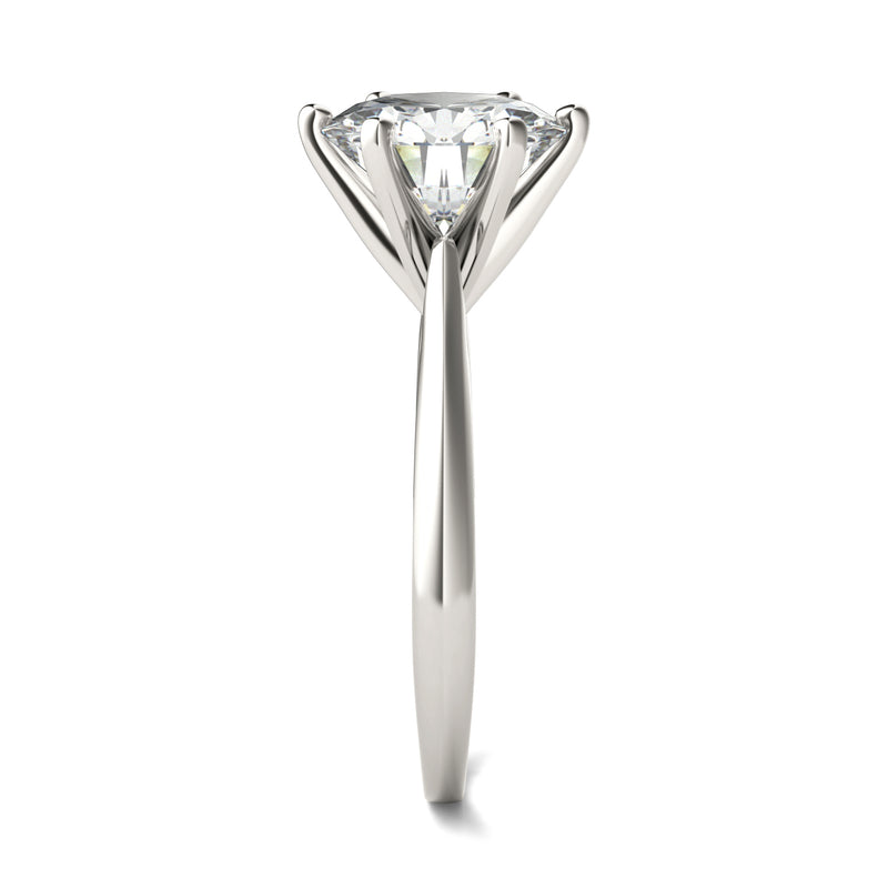 3.10 CTW DEW Round Moissanite Solitaire Ring in 14K White Gold