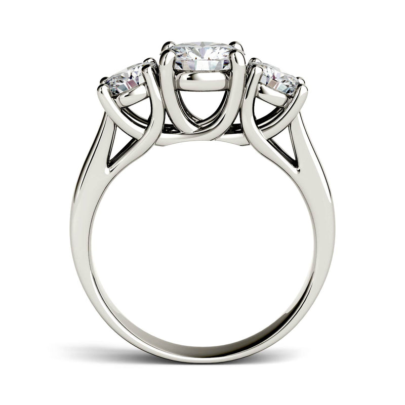 2.00 CTW DEW Round Moissanite Solitaire Ring in 14K White Gold