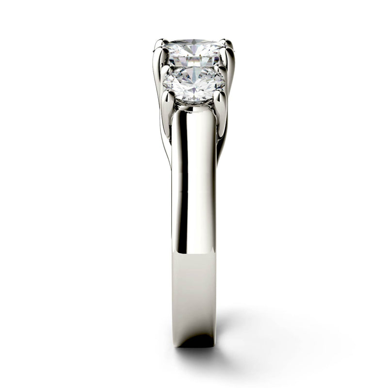 2.00 CTW DEW Round Moissanite Solitaire Ring in 14K White Gold