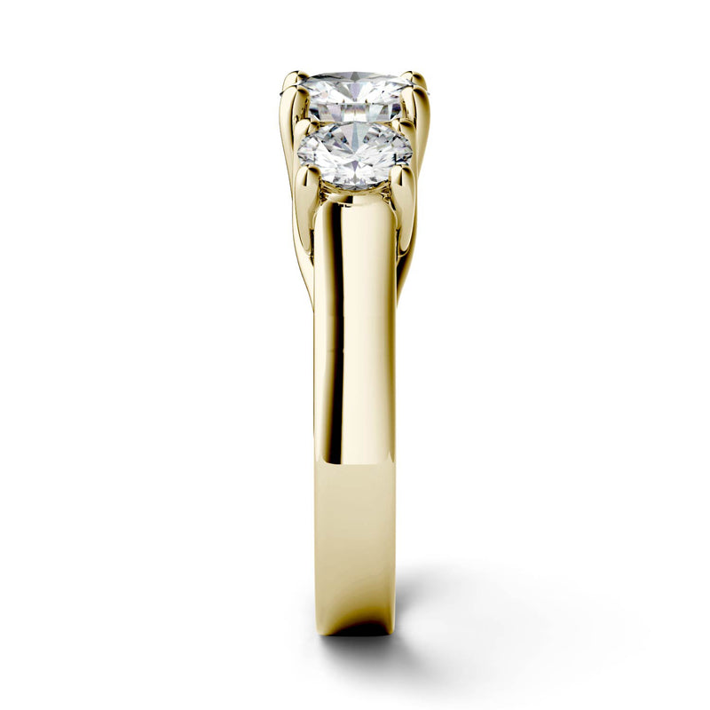 2.00 CTW DEW Round Moissanite Solitaire Ring in 14K Yellow Gold