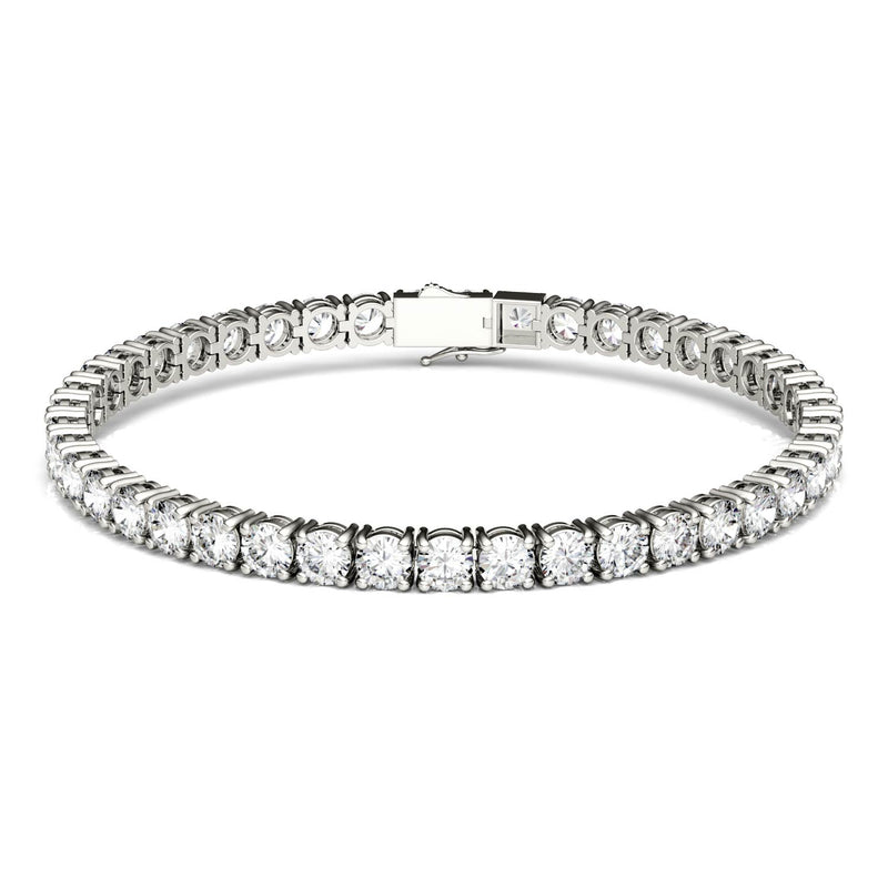 9.89 CTW DEW Round Moissanite Fashion Bracelet in 14K White Gold