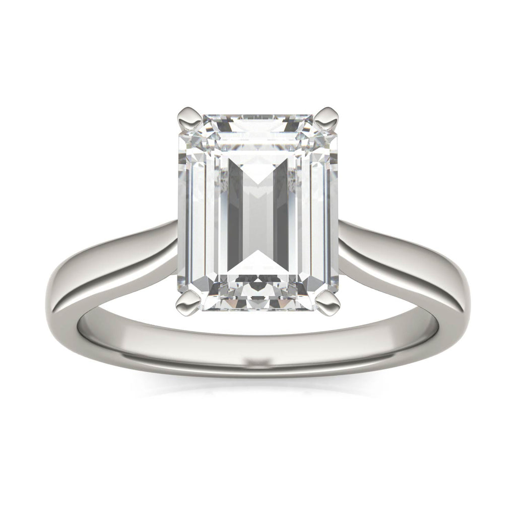 2.52 CTW DEW Emerald Solitaire Ring 14K White Gold