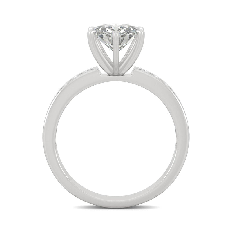1.70 CTW DEW Round Moissanite Engagement Ring in 14K White Gold