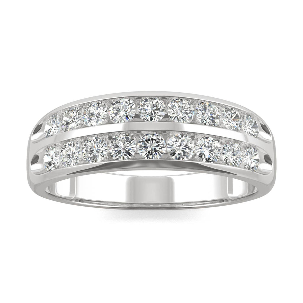 0.72 CTW DEW Round Two Row Ring 14K White Gold