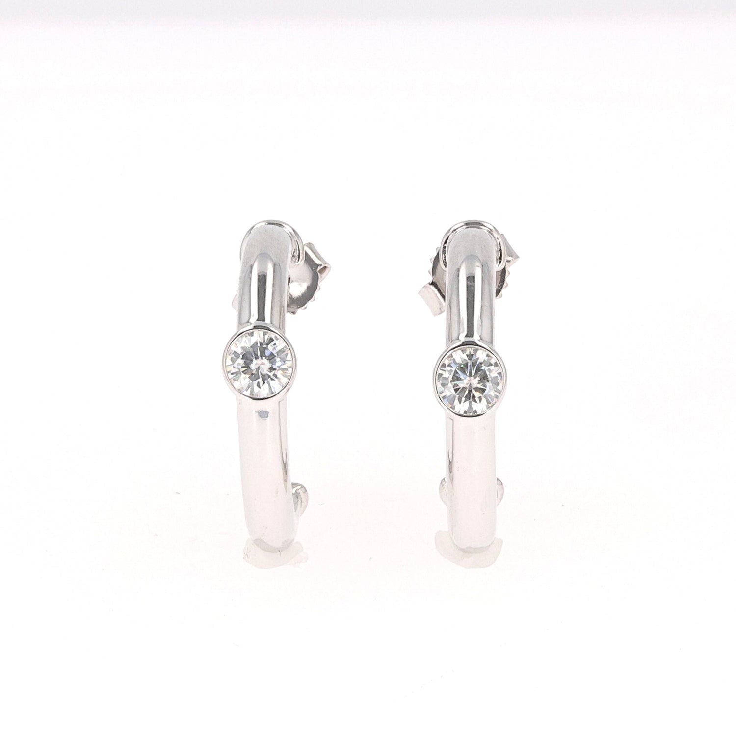 0.32 CTW DEW Round Near-Colorless Moissanite Fashion Earring in 14K White Gold