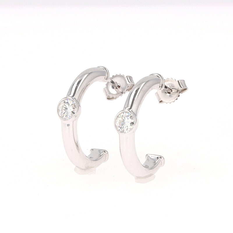 0.32 CTW DEW Round Near-Colorless Moissanite Fashion Earring in 14K White Gold