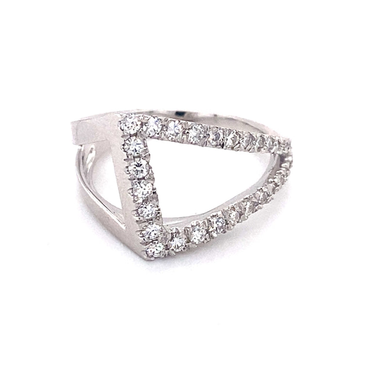 0.51 CTW DEW Round Near-Colorless Moissanite Statement Ring in 14K White Gold