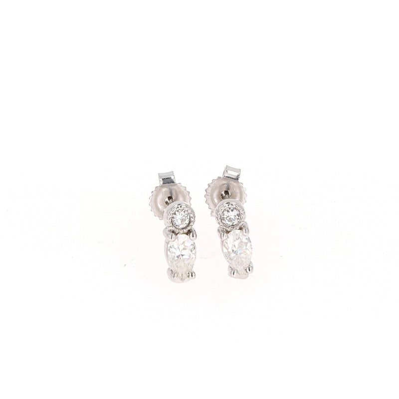 0.48 CTW DEW Pear Near-Colorless Moissanite Fashion Stud Earrings in 10K White Gold
