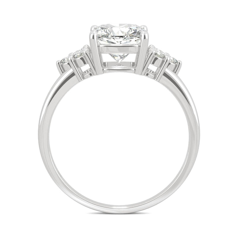 1.88 CTW DEW Cushion Moissanite Engagement Ring in 14K White Gold