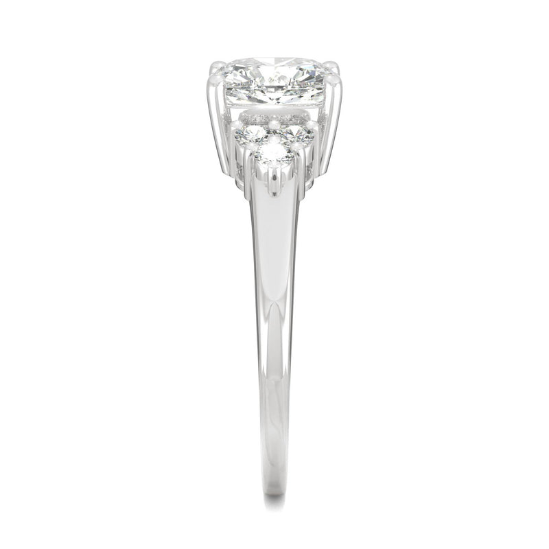1.88 CTW DEW Cushion Moissanite Engagement Ring in 14K White Gold