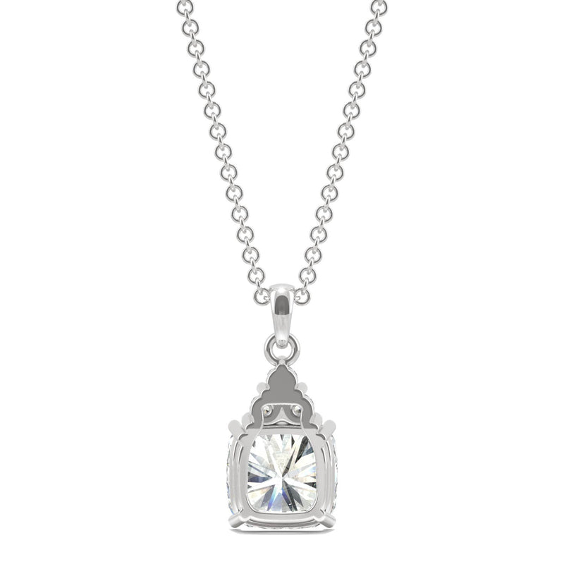 1.79 CTW DEW Cushion Moissanite Fashion Necklace in 14K White Gold