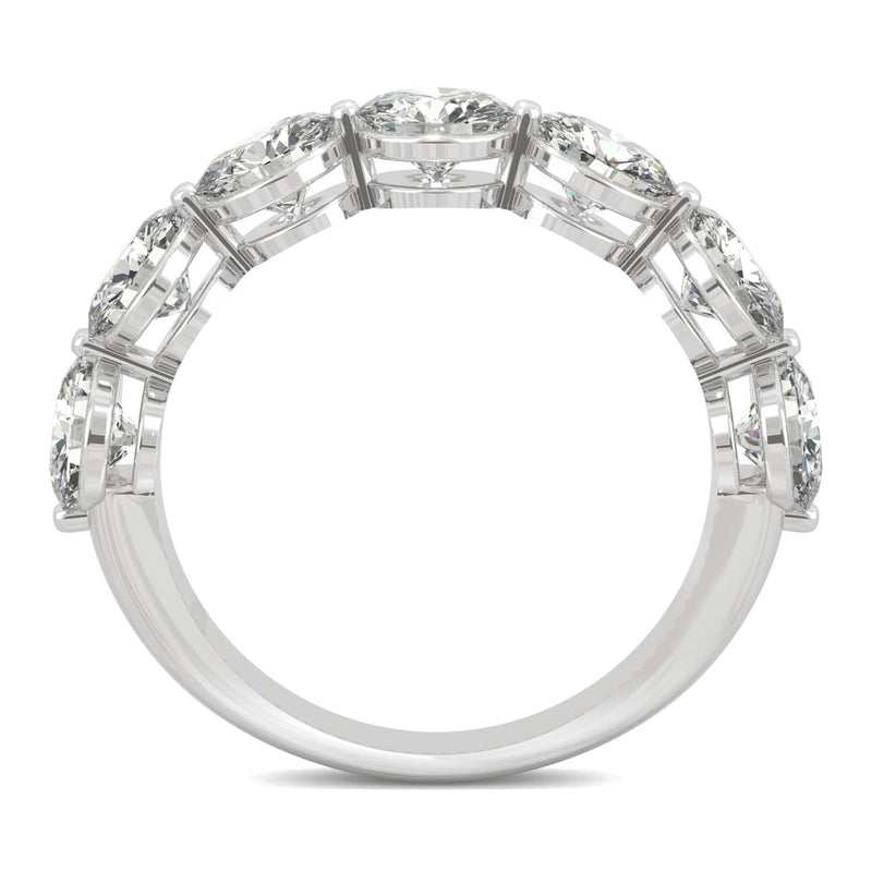 3.50 CTW DEW Round Moissanite Seven Stone Ring in 14K White Gold