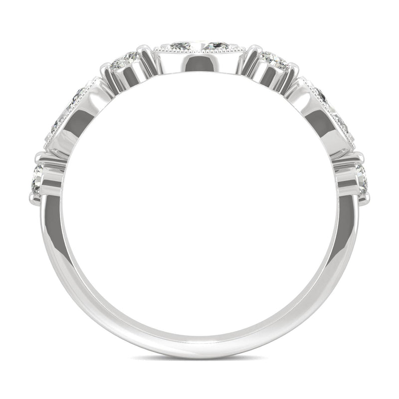 0.33 CTW DEW Marquise Moissanite Anniversary Band in 14K White Gold