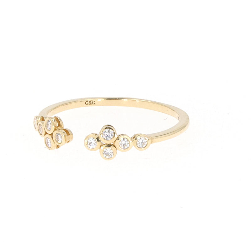 0.15 CTW DEW Round Near-Colorless Moissanite Fashion Ring in 14K Yellow Gold