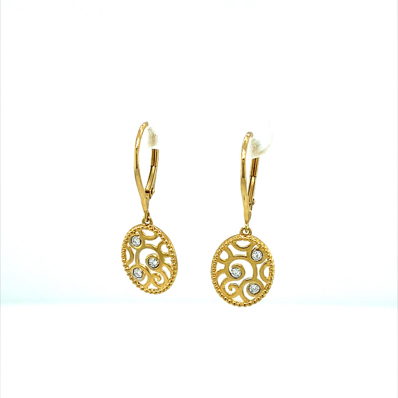 0.12 CTW DEW Round Near-Colorless Moissanite Fashion Earring in 14K Yellow Gold