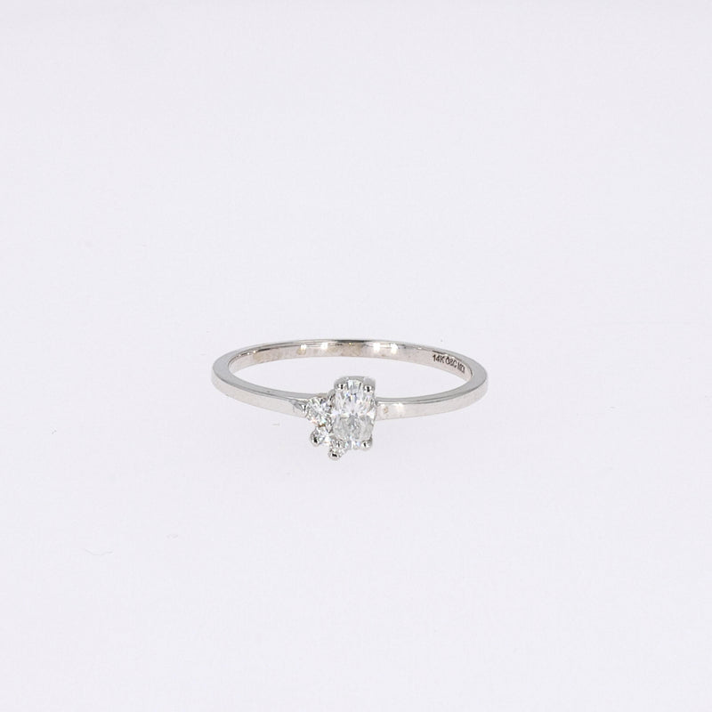 0.31 CTW DEW Oval Near-Colorless Moissanite Fashion Ring in 14K White Gold