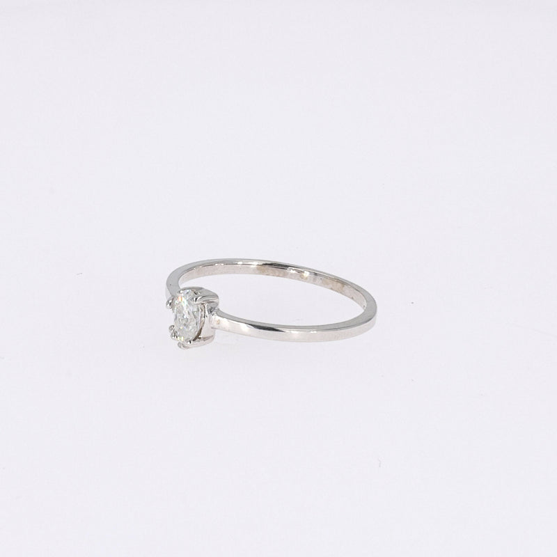 0.31 CTW DEW Oval Near-Colorless Moissanite Fashion Ring in 14K White Gold