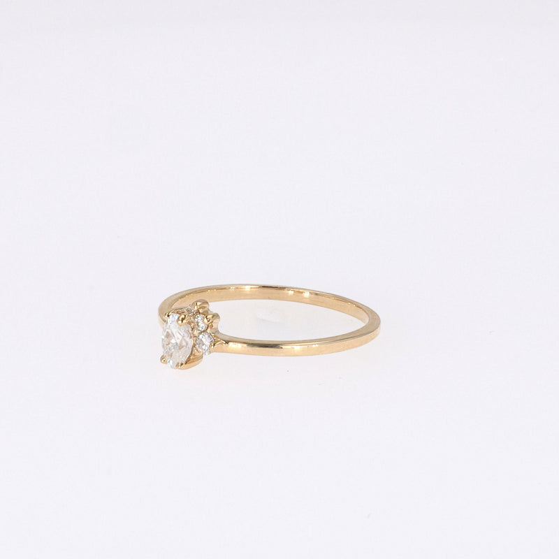 0.31 CTW DEW Oval Near-Colorless Moissanite Fashion Ring in 14K Yellow Gold