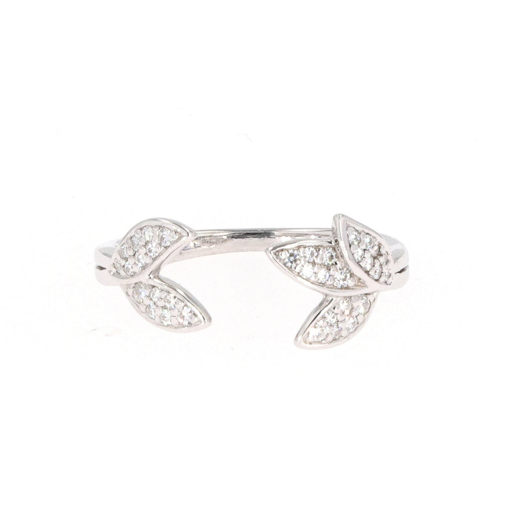 0.22 CTW DEW Round Floral Band Sterling