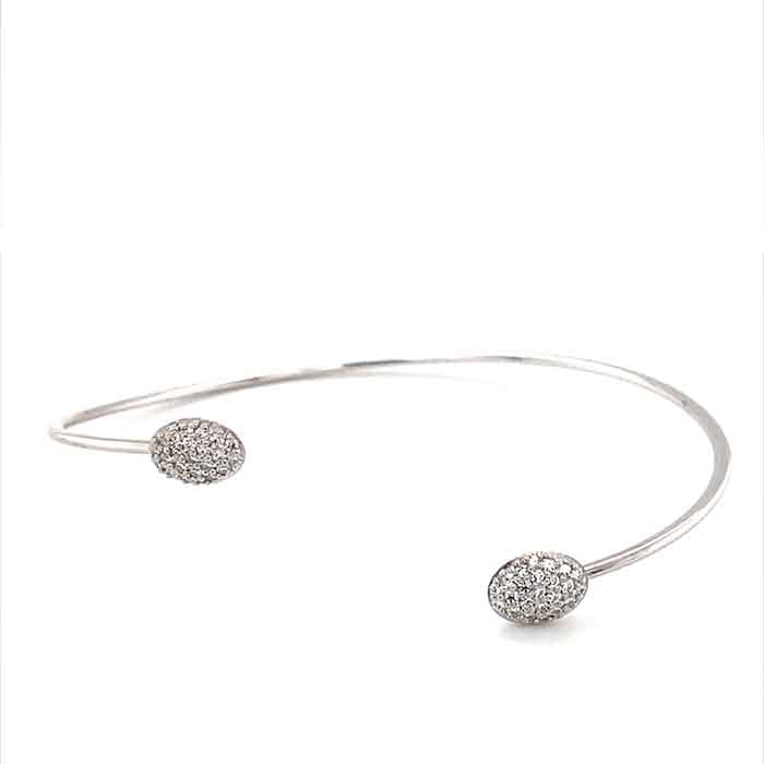0.30 CTW DEW Round Near-Colorless Moissanite Bangle Bracelet in Sterling Silver